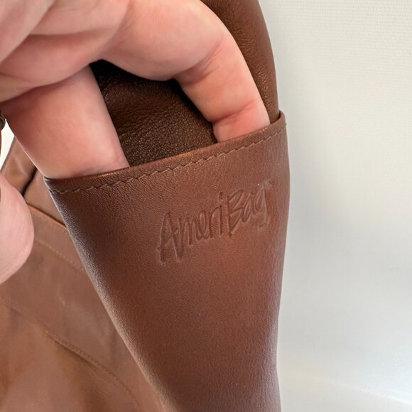 AmeriBag 15" Leather Healthy Back Bag Tote® (Extra Small) - Picture 4 of 7